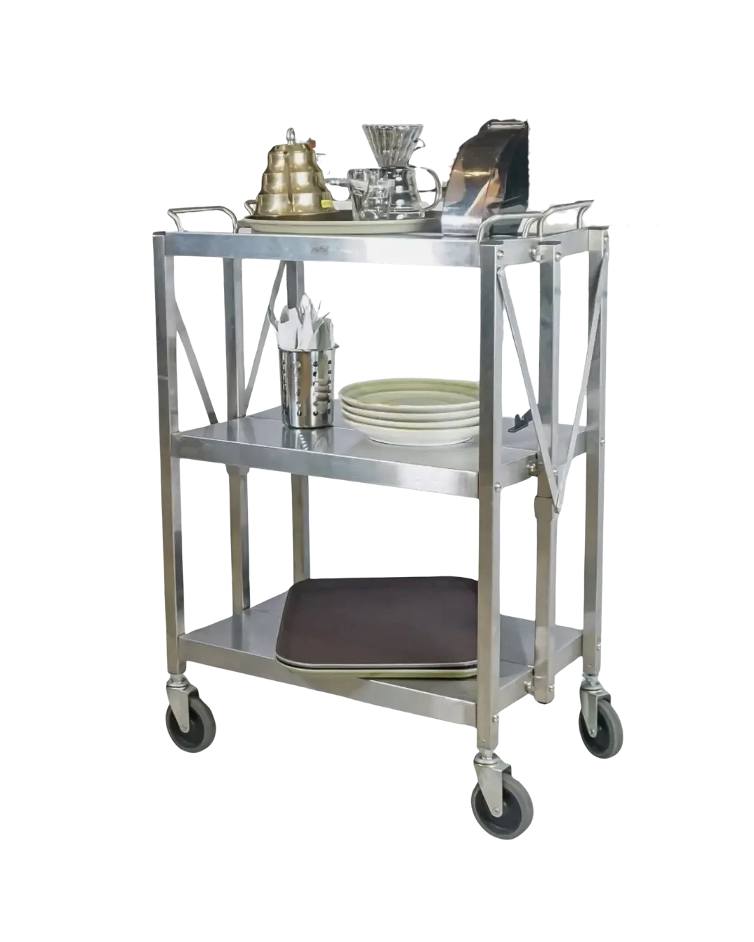 Folding Trolley Stainless Serbaguna Industri Horeca Gudang | Mutu FDT-3SL - 4855