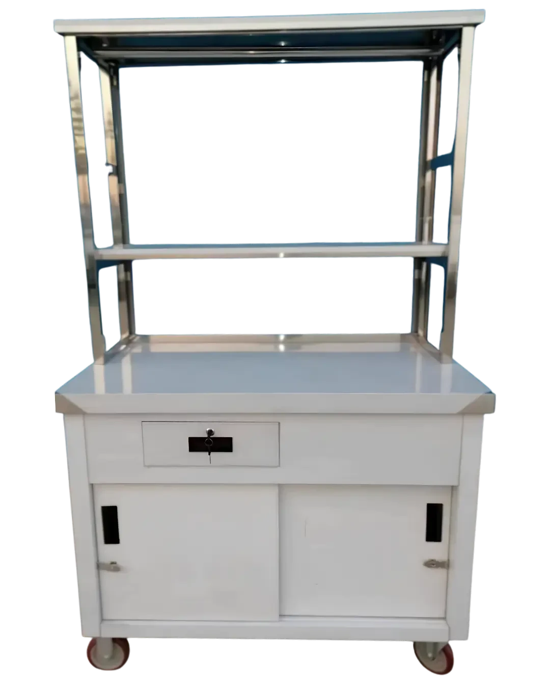 Gerobak Stand Jualan Resto Meja Prep Kitchen Stainless Catering | Mutu WTC-168