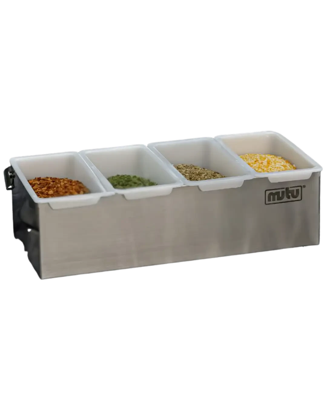 Ingredient Holder Stainless 4 Kompartemen Tutup Transparan Meja Prep | Mutu CMH-4 - 4493