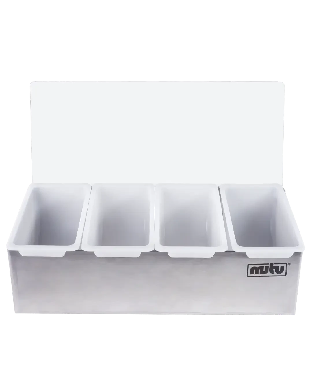 Ingredient Holder Stainless 4 Kompartemen Tutup Transparan Meja Prep | Mutu CMH-4 - 4496