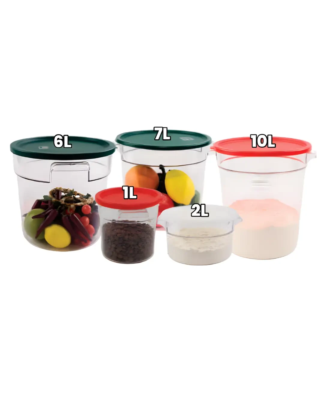 Round Food Container PC Transparan untuk Makanan 2L | Mutu RFC-2PC - 3108