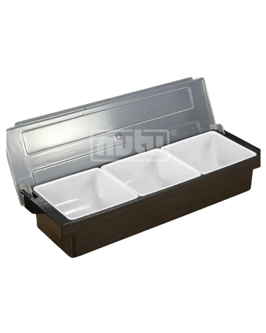 Topping Tray Plastik 3 Slot Meja Penyajian Praktis | Mutu CMH-3PC - 4523