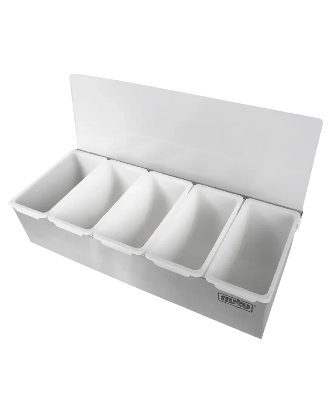 Topping Tray Stainless Tutup Transparan Penyajian Tempat Bumbu Condiment Holder | Mutu CMH-5 - 4500