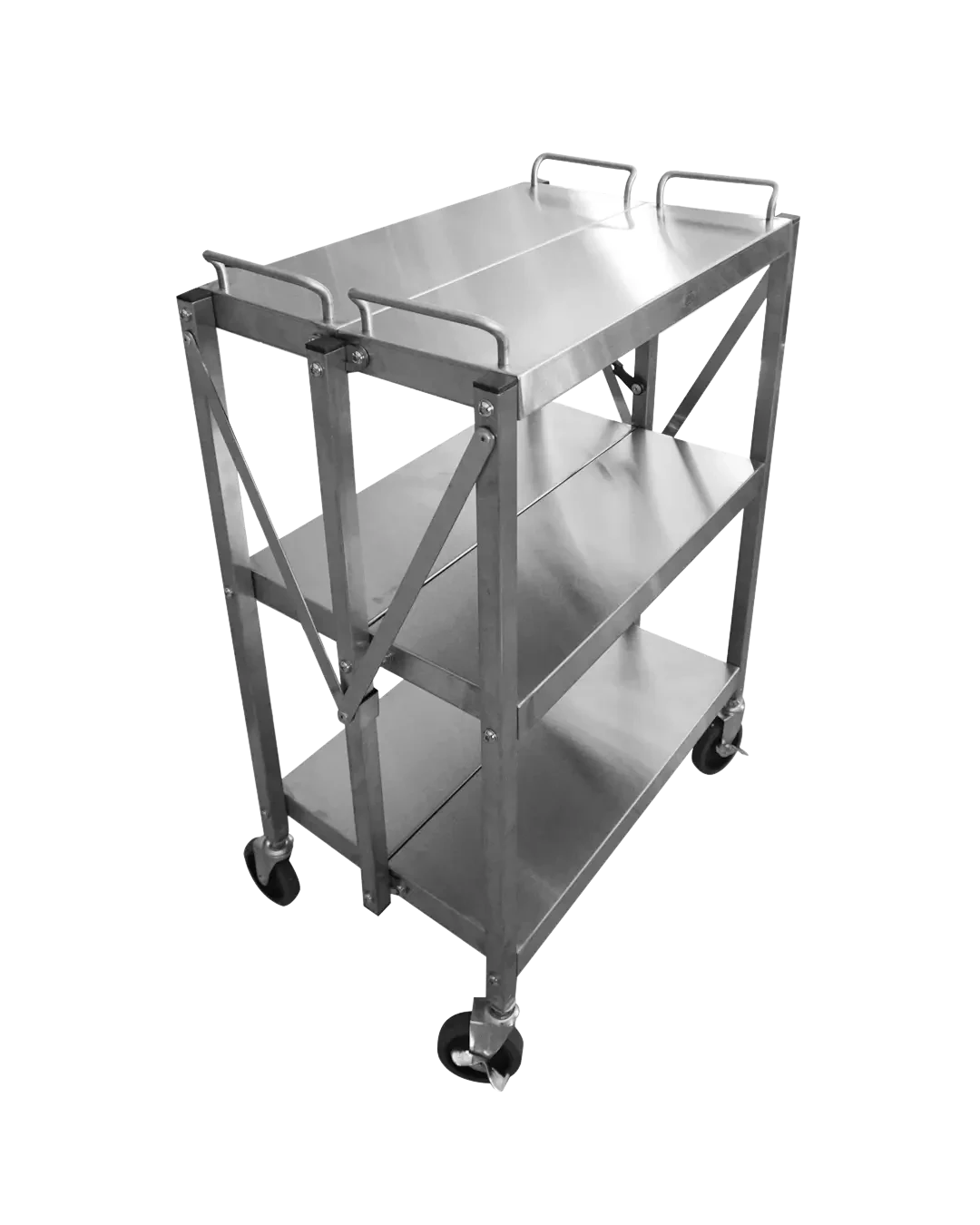 Troli Lipat Stainless Heavy Duty Gudang Restoran Hotel | Mutu FDT-3SS - 4850