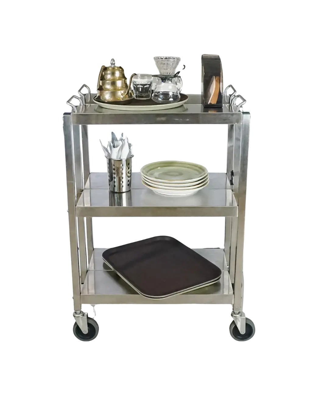 Troli Lipat Stainless Heavy Duty Gudang Restoran Hotel | Mutu FDT-3SS - 4852